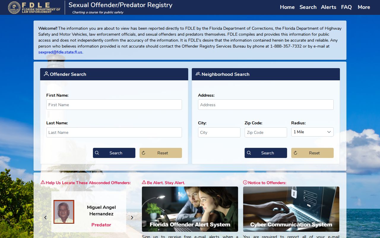 Seminole County criminal records Florida offender registry portal