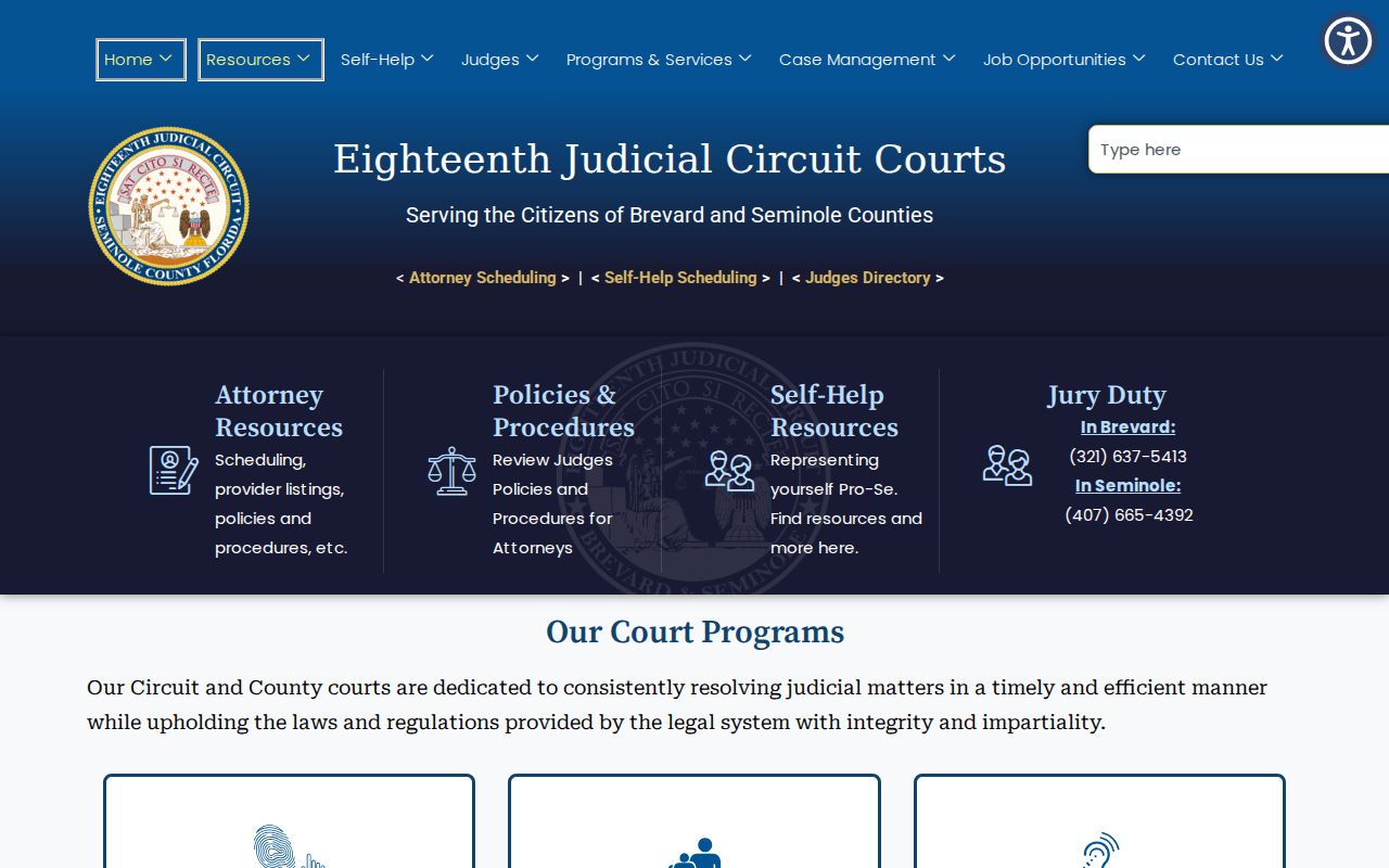 Seminole County court case Eighteenth Judicial Circuit resource